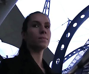 PublicAgent Ponytailed brunette sucks and fucks at a train station