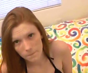 Ginger beauty Amelia Rose sucking cock