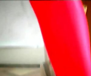 dildo penetration in fetish shiny lycra (clip)