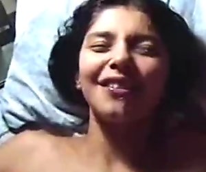 Spoiled and dick hungry slut enjoys eating tasty cum after solid blowjob
