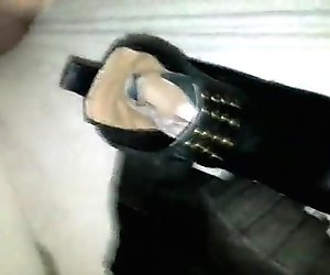 Cum in -new Mother in law- black boots