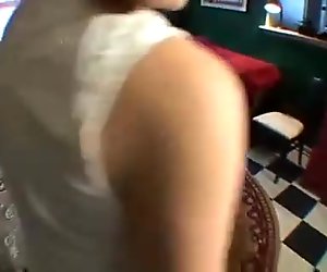 Redhead teen getting spanked by female boss