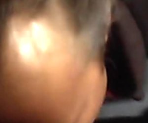 Blowjob on staircase, public, swallow