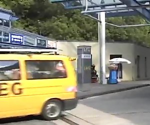 Blonde hitchhiker gets fucked in the car