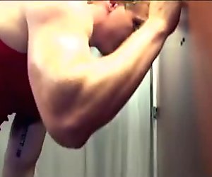 Jock pumped the iron to pump his ass with his cock