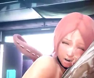 3D Monstrous Alien Ruins Teen Babe
