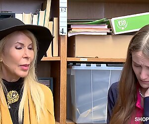 ShopLyfter GILF and Teen fucked by security guard