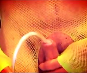 tranny sissy in pantyhose nylon of sounding urethral cock