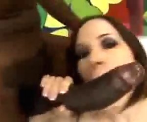 White Babe in black Gangbang