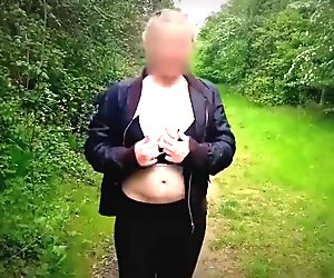 British Gf Flashing In Public And Gets Face Full Of Cum