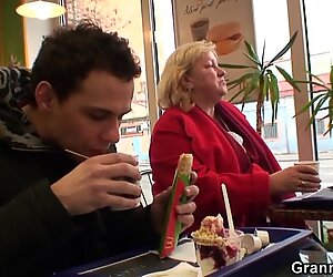 He picks up fat grandma for sex play