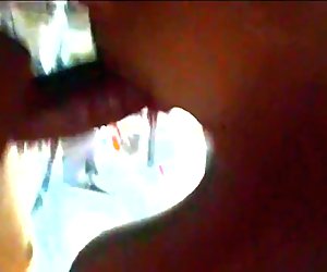 Moanin Mrs Grey, close up sucking big cock
