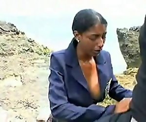 Mexican With Big Titties Outdoor Blowjob