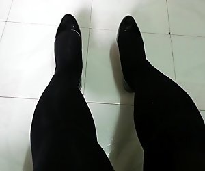 Black Patent Pumps with Pantyhose Teaser 10