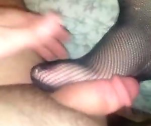 Fishnet Foot Job