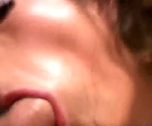 Cheesecake brunette Melanie gives a head to black dude