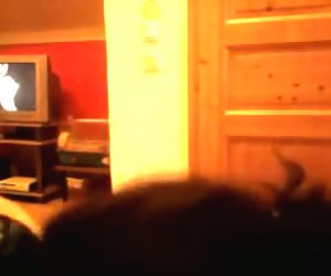 Busty GF gives handjob and gets mouthful