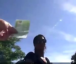Pretty girl Isabella paid for public sex