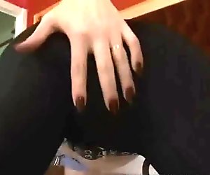 Tasty tranny policewoman tugging on her cock