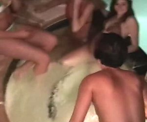 hot tub party gets out of hand with girls tasting and licking pussy for the first time