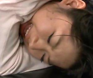 Pretty babe is satisfying 2 hungry male dicks