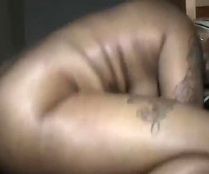 Tattooed black crack whore sucks and fucks for the crack money
