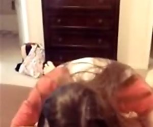 Super-Fine Long-Haired Brunette Sucks A Dick