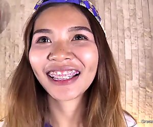 Asian University with braces Girl Creampied