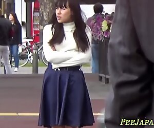 Asian teen pees on spycam
