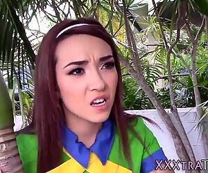 Petite teen ho rides cock